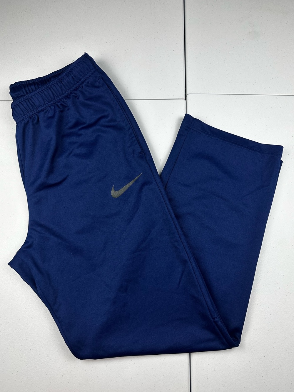Nike Dark Blue Training Track Pants with Black Swoosh